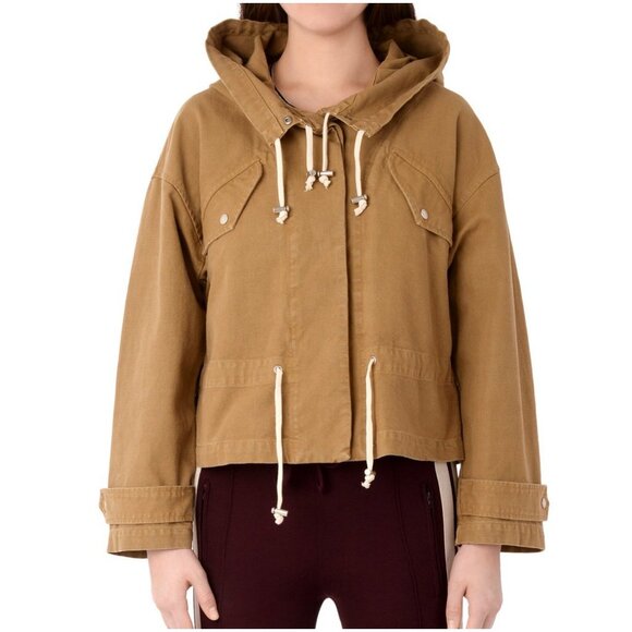Isabel Marant Etoile Lagilly Jacket size 34 XS 2 camel brown hood cotton canvas - Picture 1 of 14